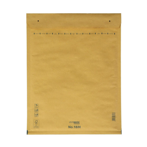 Aploksne polsterēta H18, 295x370mm (275x360mm), PAP+PE, brūna