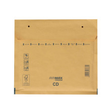 Aploksne polsterēta CD, 200x175mm (180x165mm), PAP+PE, brūna