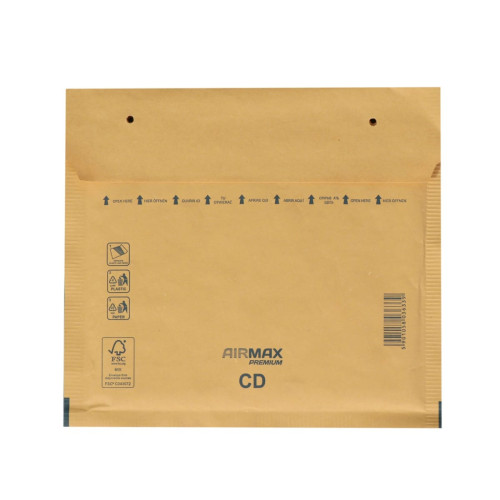 Aploksne polsterēta CD, 200x175mm (180x165mm), PAP+PE, brūna
