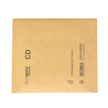 Aploksne polsterēta CD, 200x175mm (180x165mm), 100% PAP, brūna