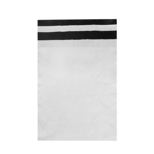Kurjeraploksne, 175×225+50mm, 50µm, balta/melna, LDPE, pašlīmējoša, iepakojumā 100gab.