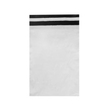 Kurjeraploksne, 250×350+50mm, 50µm, balta/melna, LDPE, pašlīmējoša, iepakojumā 100gab.