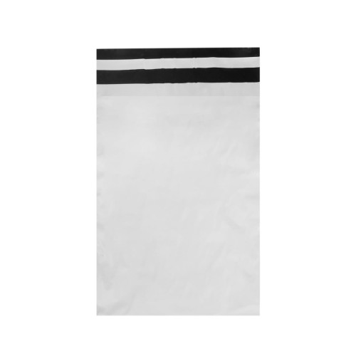 Kurjeraploksne, 250×350+50mm, 50µm, balta/melna, LDPE, pašlīmējoša, iepakojumā 100gab.