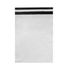 Kurjeraploksne, 310×420+50mm, 50µm, balta/melna, LDPE, pašlīmējoša, iepakojumā 100gab.