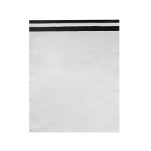 Kurjeraploksne, 350×460+50mm, 50µm, balta/melna, LDPE, pašlīmējoša, iepakojumā 100gab.