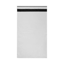 Kurjeraploksne, 225×325+50mm, 50µm, balta/melna, LDPE, pašlīmējoša, iepakojumā 100gab.