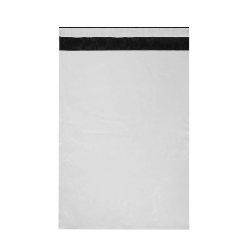Kurjeraploksne, 260×350+50mm, 50µm, balta/melna, LDPE, pašlīmējoša, iepakojumā 100gab.