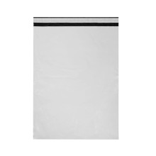 Kurjeraploksne, 350×450+50mm, 50µm, balta/melna, LDPE, pašlīmējoša, iepakojumā 100gab.