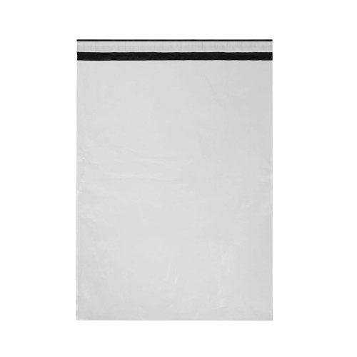 Kurjeraploksne, 350×450+50mm, 50µm, balta/melna, LDPE, pašlīmējoša, iepakojumā 100gab.