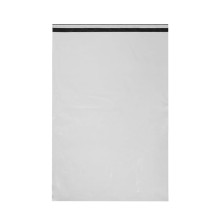 Kurjeraploksne, 550×750+50mm, 50µm, balta/melna, LDPE, pašlīmējoša, iepakojumā 50gab.