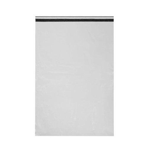 Kurjeraploksne, 550×750+50mm, 50µm, balta/melna, LDPE, pašlīmējoša, iepakojumā 50gab.