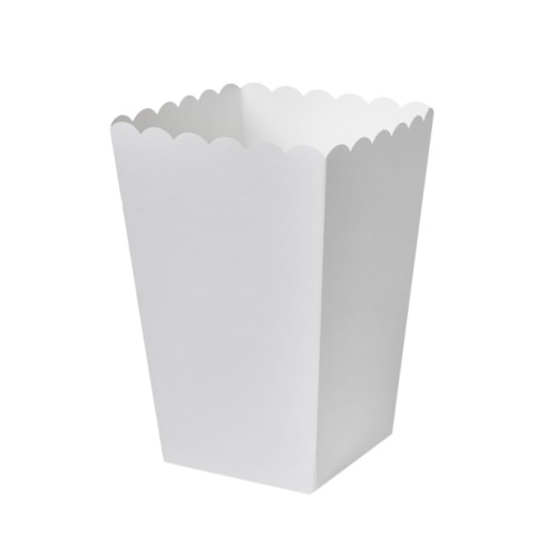 Kartona kaste popkornam S, PAP, 250 gsm, balta, iepakojumā 100gab.