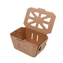 Gofrētā kartona kaste ogām  ar atlokāmu vāku, 139x97x80mm, 500ml, brūna, iepakojumā 20gab.