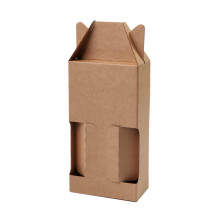 Gofrētā kartona kaste divām 0.5L pudelēm, 140x72x255mm, brūna, iepakojumā 25gab.