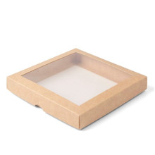 Kartona kaste kūkām ar vāku un lodziņu,  200x200x30mm, brūna