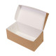 Kartona konteiners  ar atlokāmu vāku, 260x130x100mm, balts/brūns, iepakojumā 100gab.