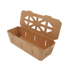 Gofrētā kartona kaste ogām ar atlokāmu vāku, 278x97x80mm, 1000ml, brūna, iepakojumā 20gab.