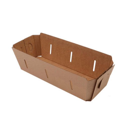Gofrētā kartona kaste ogām, 278x97x80mm, 1000ml, brūna, iepakojumā 20gab.