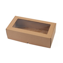 Kartona dāvanu kaste ar lodziņu, 320x165x93mm, brūna