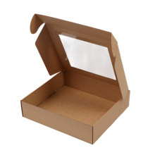 Kartona dāvanu kaste ar lodziņu un atlokāmu vāku, 330x300x80mm, brūna, iepakojumā 10gab.