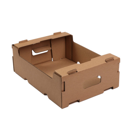 Gofrētā kartona kaste ar ventilācijas caurumiem, 370x275x130mm, brūna, iepakojumā 20gab.