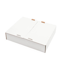 Gofrētā kartona kaste konditorejas izstrādājumiem, 450x350x100mm, balta, iepakojumā 25gab.
