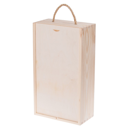 Wooden wine box with two compartments, 36×20.5×10.5 cm, white (KK36205105)