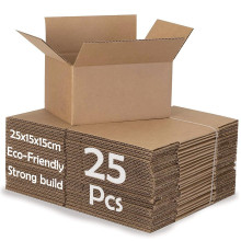 Corrugated cardboard box, 380x290x140mm, brown, pack of 25 pcs