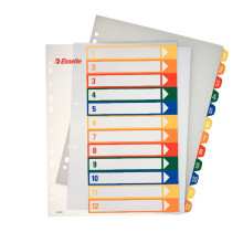 Dalītājs Esselte PP, A4, numuri 1-12, plastmasa (100106) Dalītājs Esselte PP, A4, numuri 1-12, plastmasa (100106)